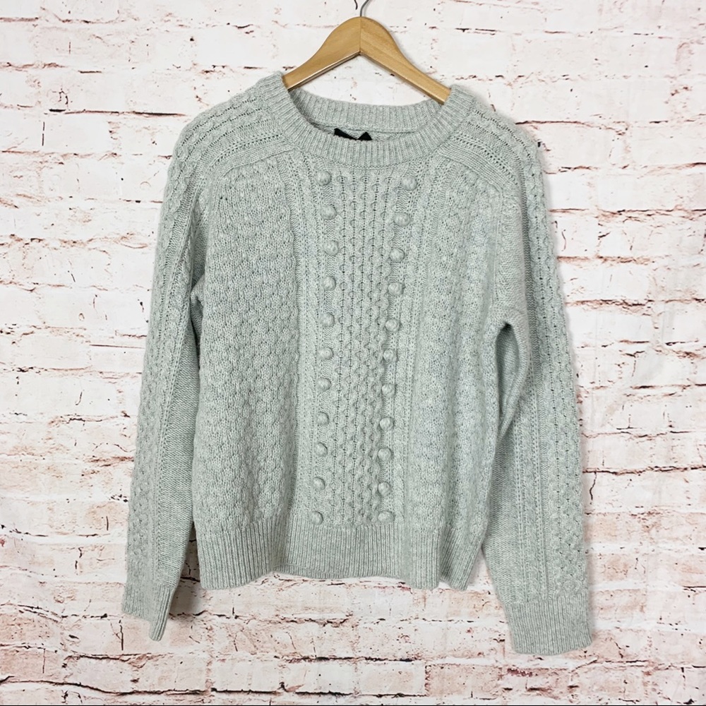J Crew Popcorn Cable Gray Sweater Size XL - Picture 2 of 8